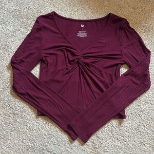 Maroon long sleeve top